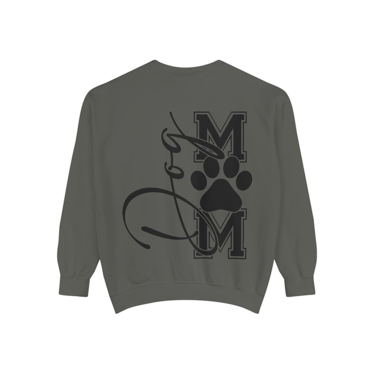 Dog Mom Sweatshirt — Graphic Paw Print Mom Crewneck