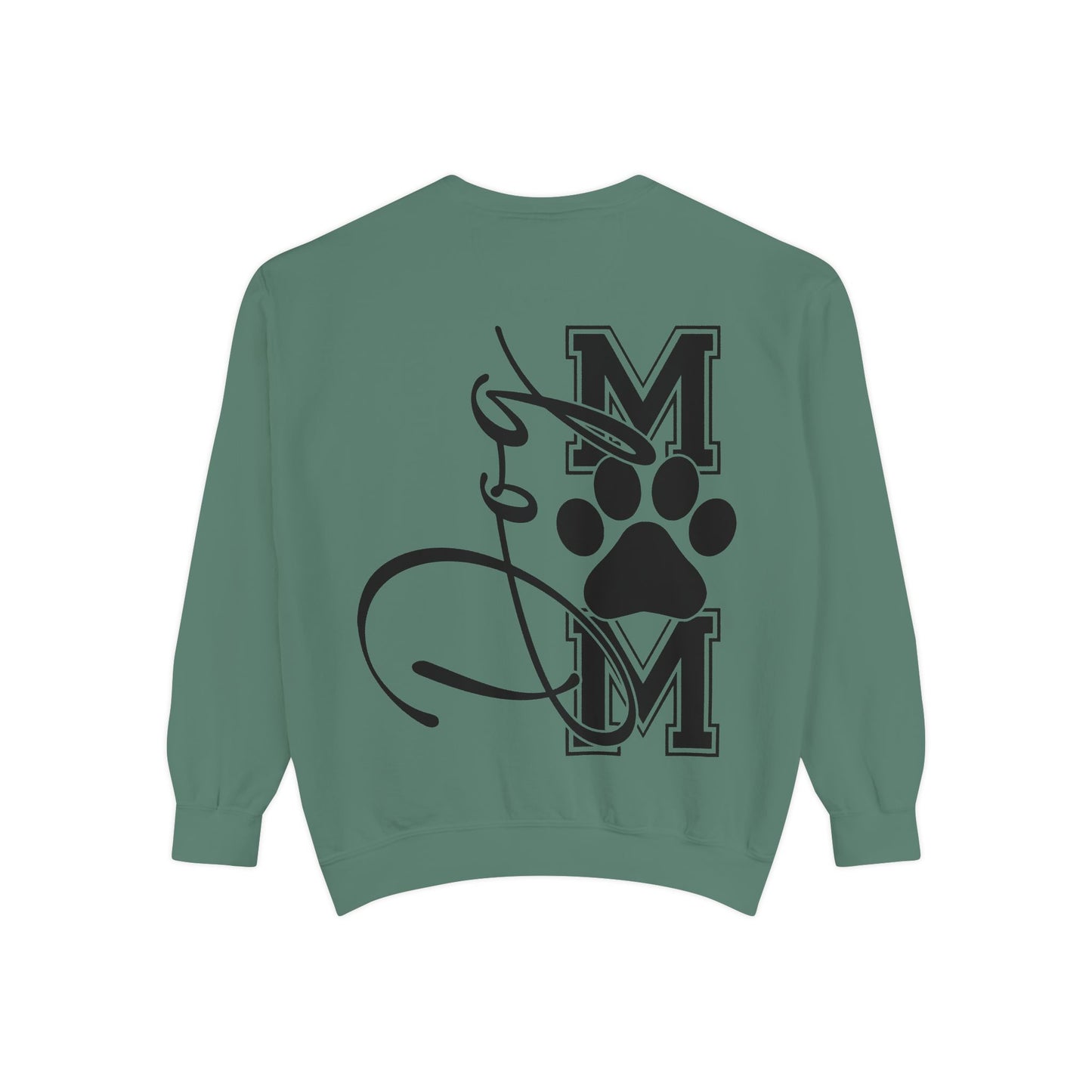 Dog Mom Sweatshirt — Graphic Paw Print Mom Crewneck