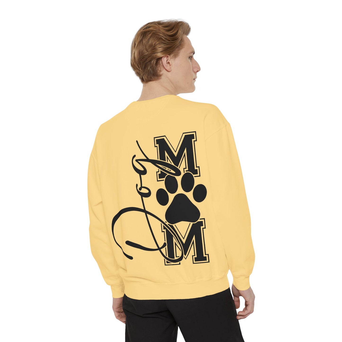 Dog Mom Sweatshirt — Graphic Paw Print Mom Crewneck