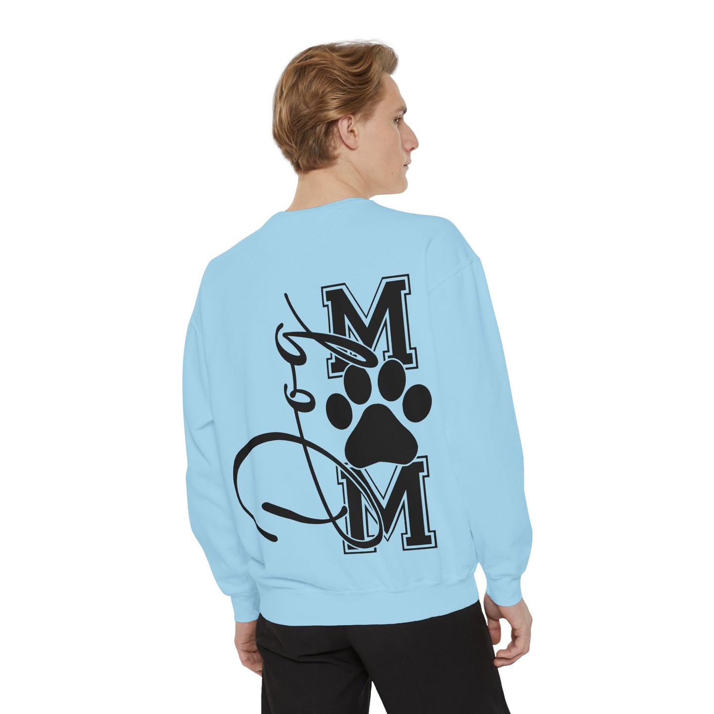 Dog Mom Sweatshirt — Graphic Paw Print Mom Crewneck