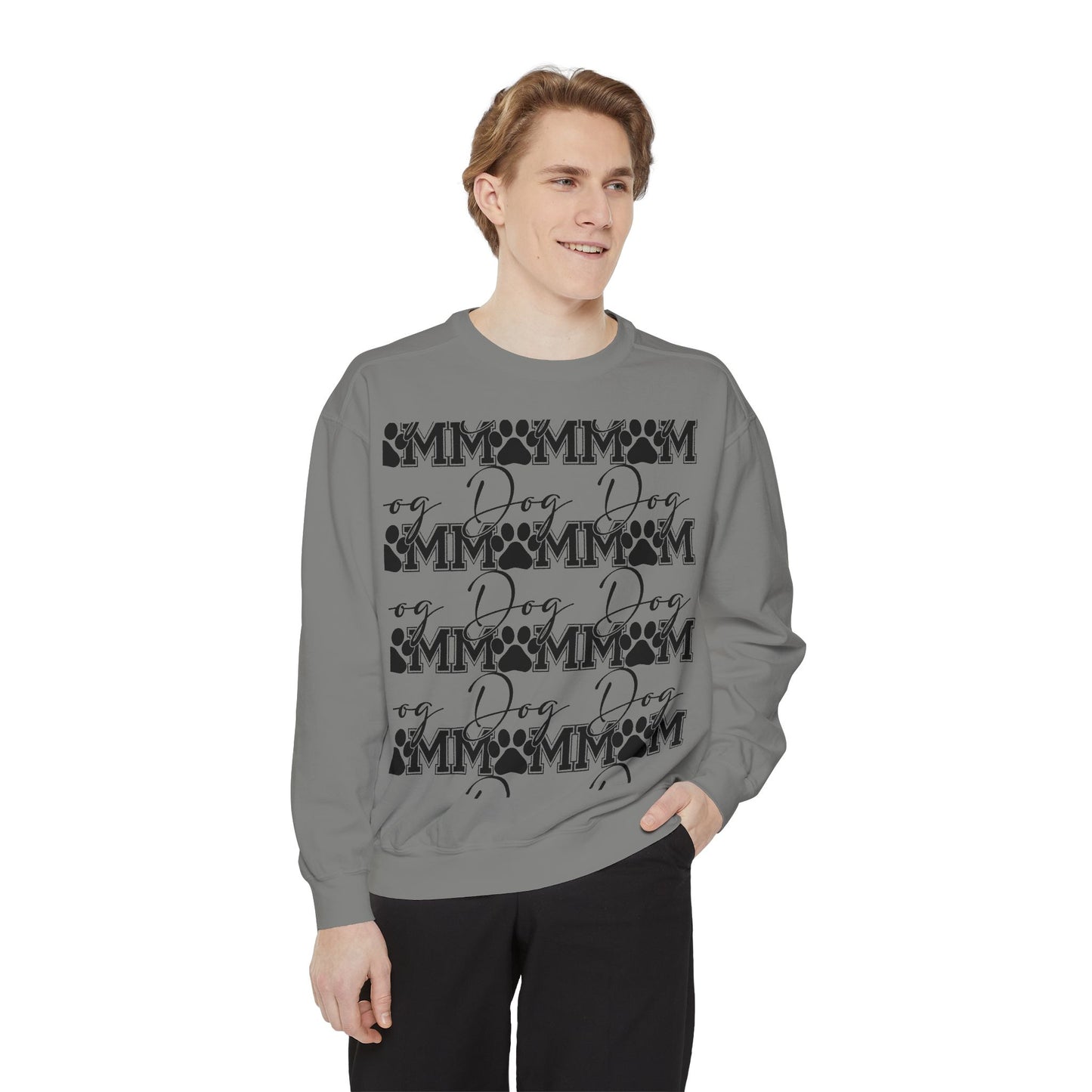 Dog Mom Sweatshirt — Graphic Paw Print Mom Crewneck