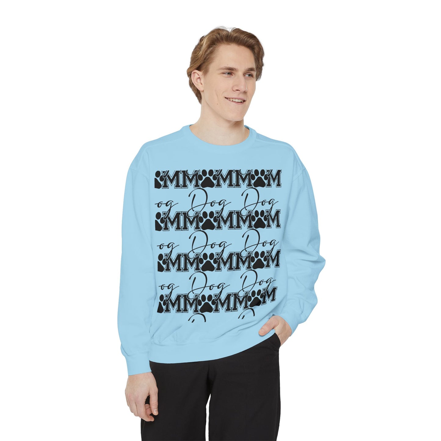 Dog Mom Sweatshirt — Graphic Paw Print Mom Crewneck
