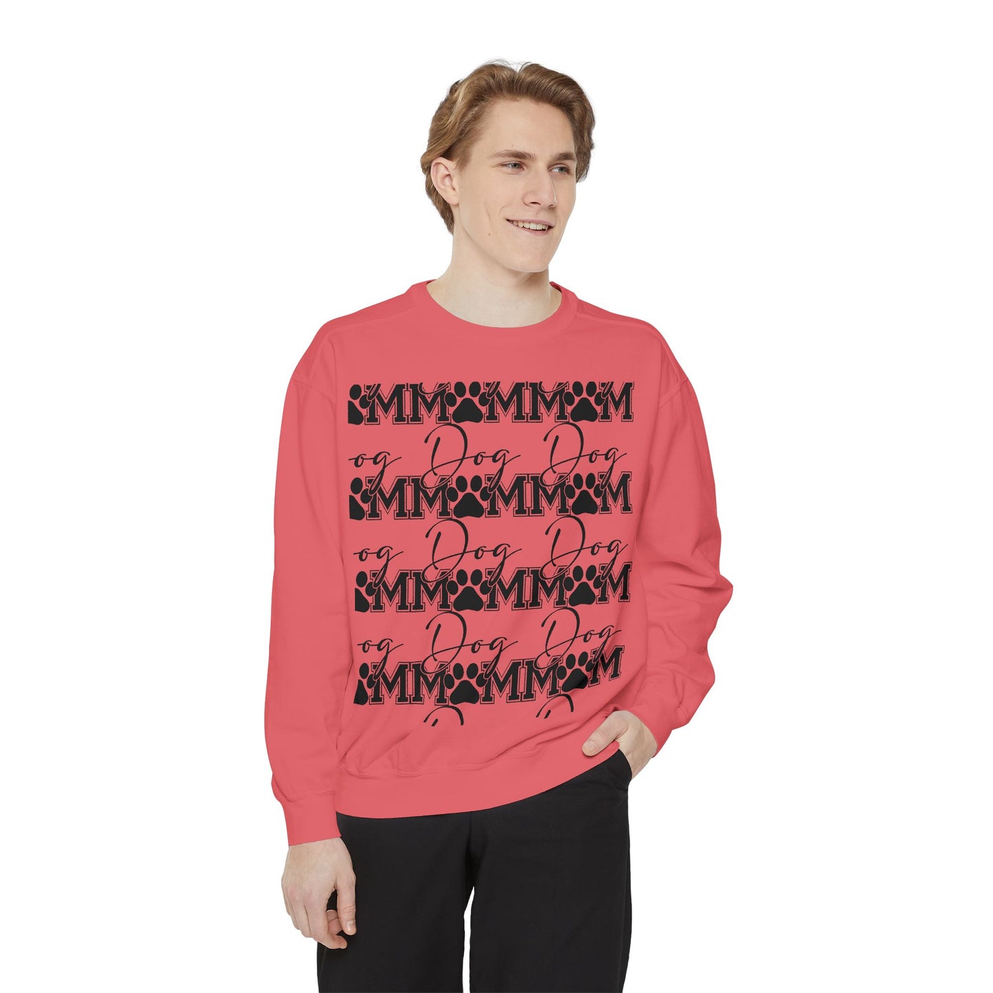 Dog Mom Sweatshirt — Graphic Paw Print Mom Crewneck