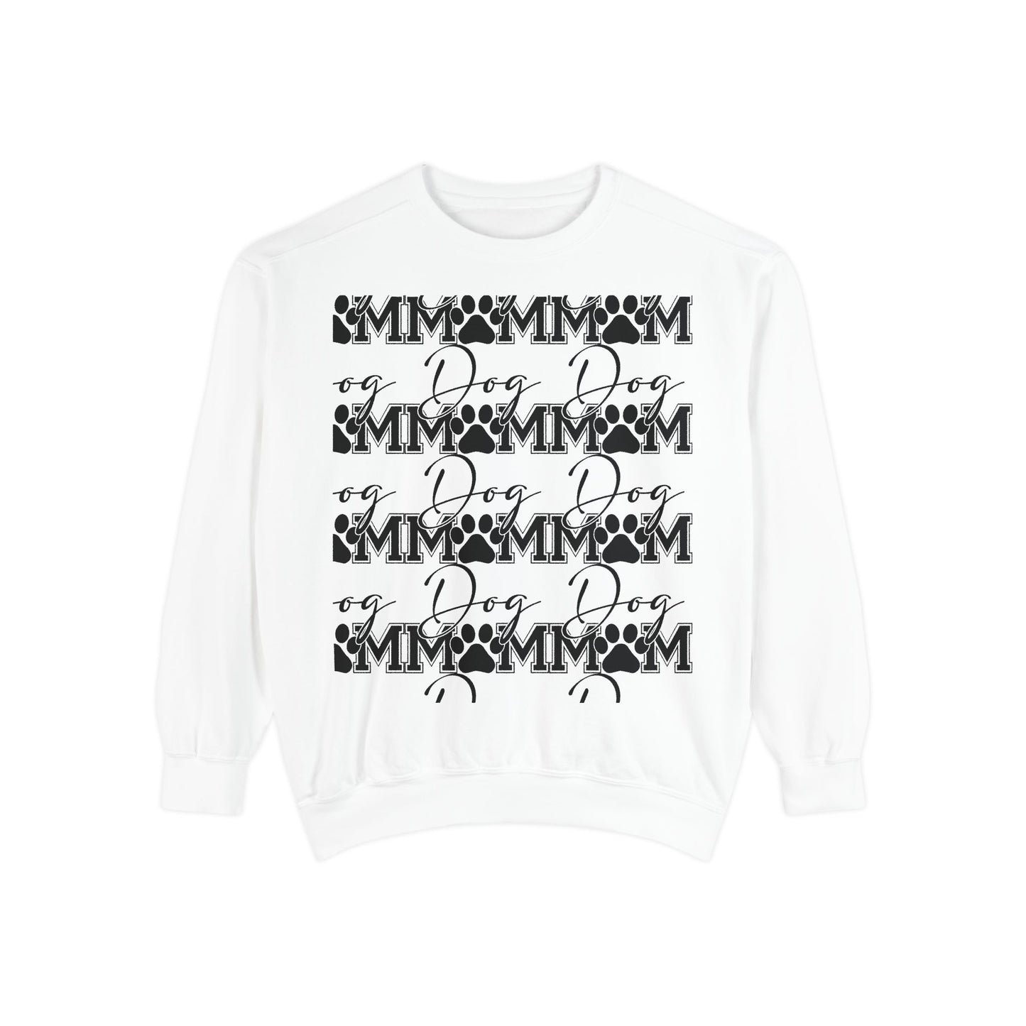 Dog Mom Sweatshirt — Graphic Paw Print Mom Crewneck
