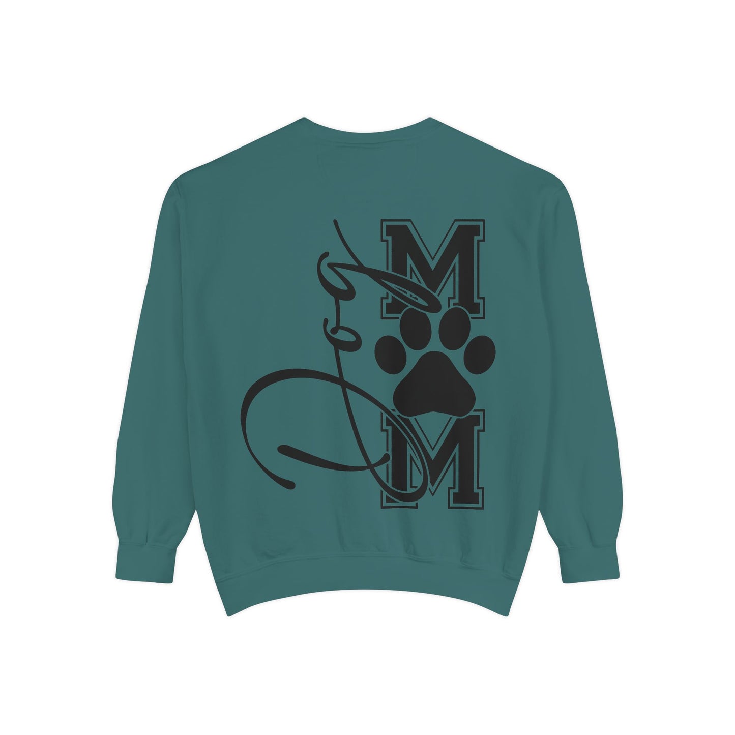 Dog Mom Sweatshirt — Graphic Paw Print Mom Crewneck