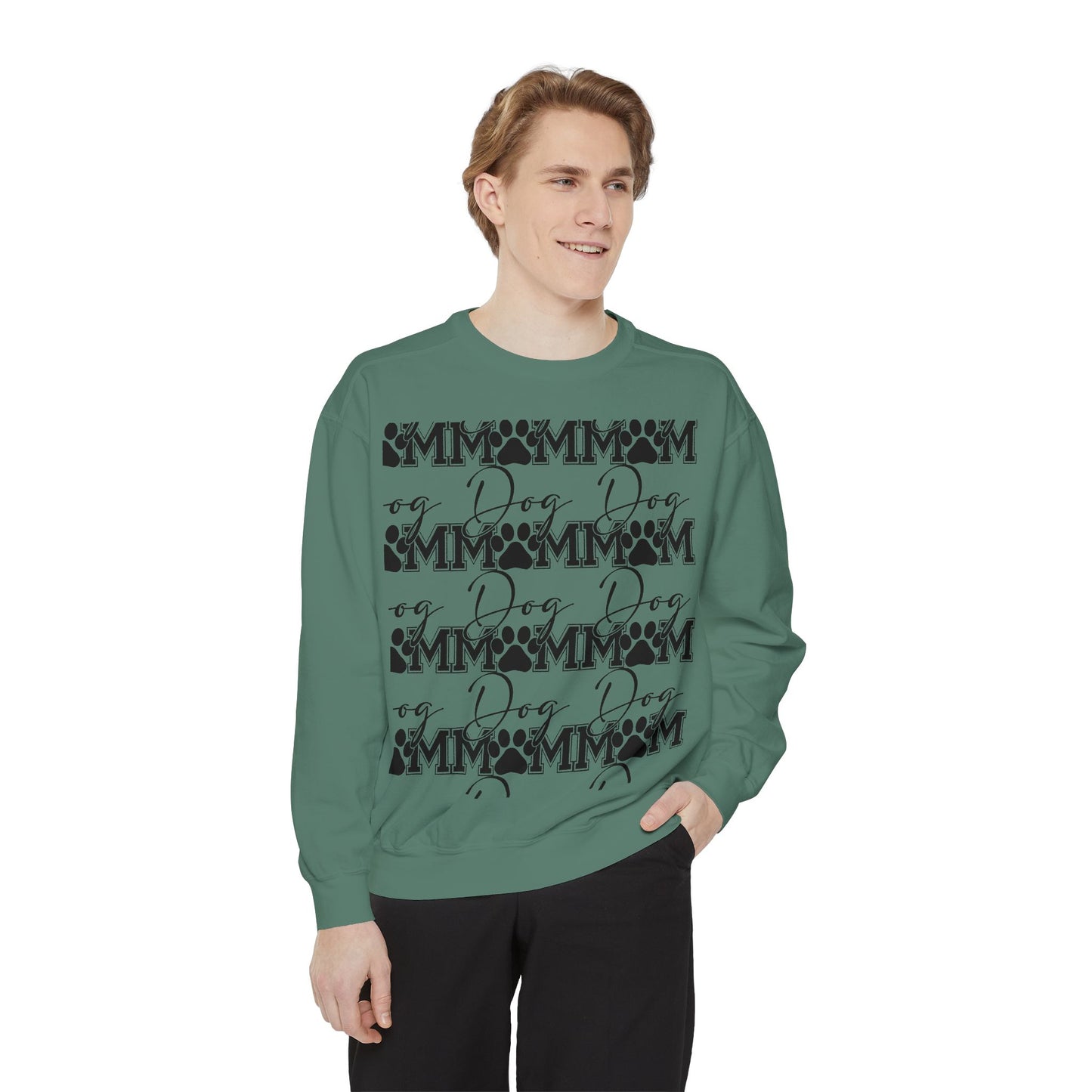 Dog Mom Sweatshirt — Graphic Paw Print Mom Crewneck