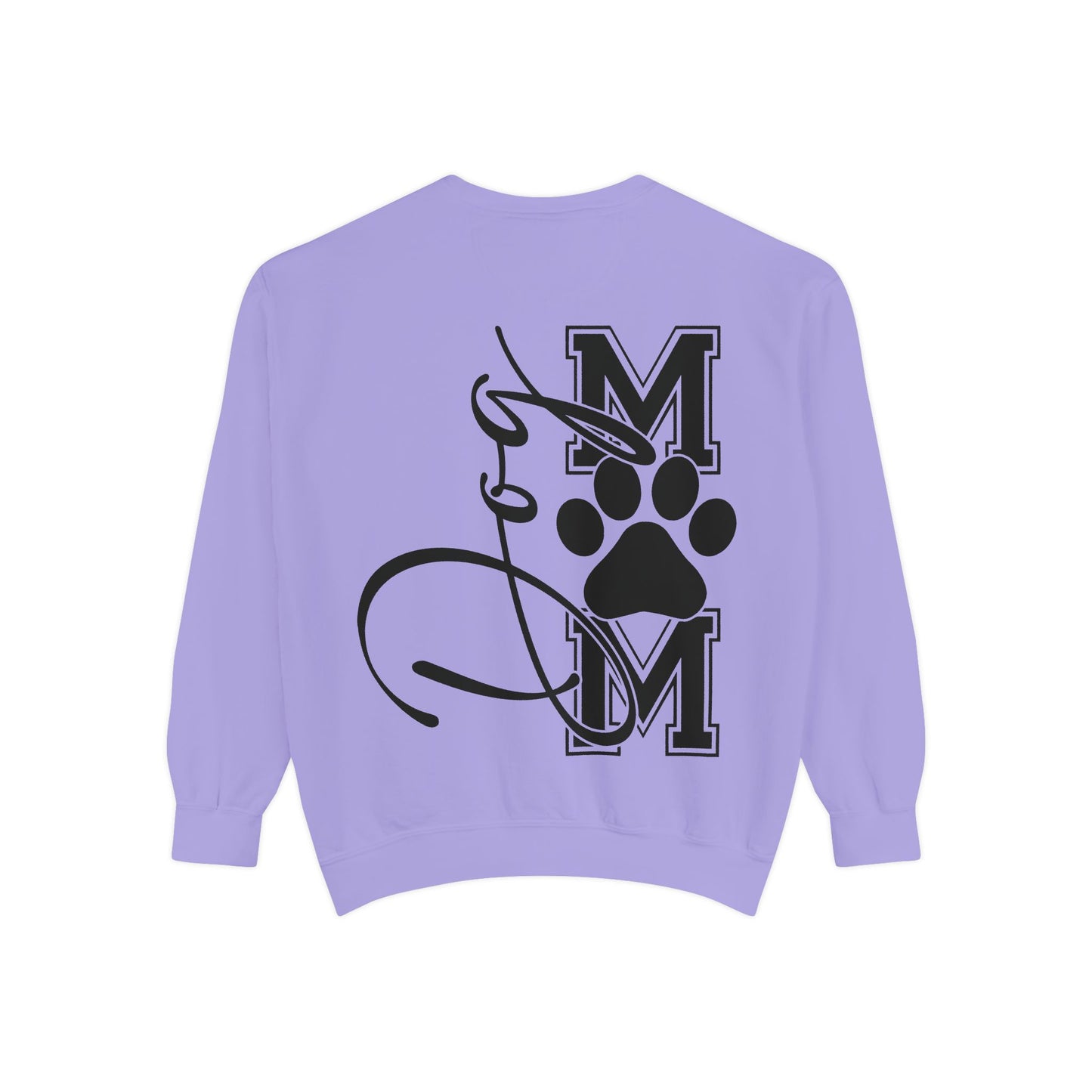 Dog Mom Sweatshirt — Graphic Paw Print Mom Crewneck
