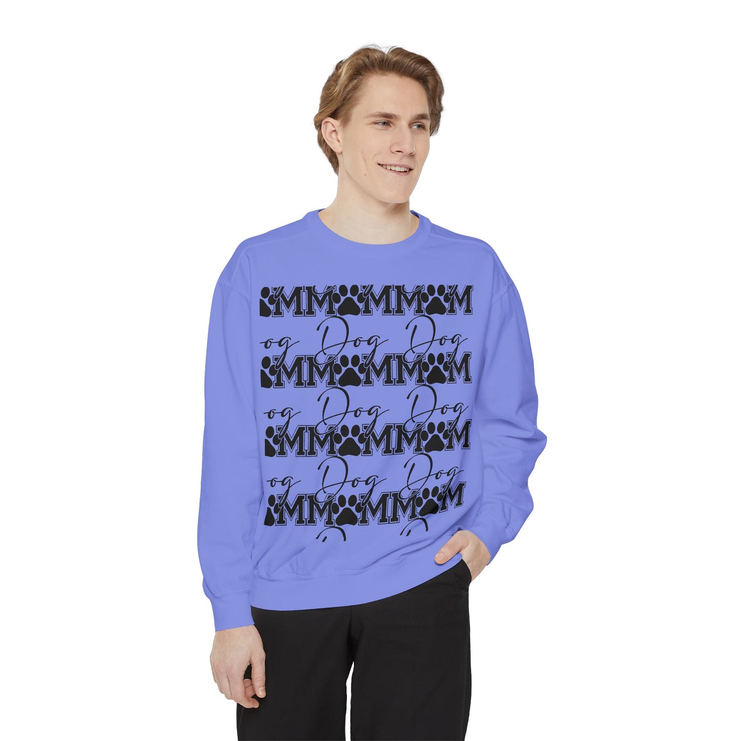 Dog Mom Sweatshirt — Graphic Paw Print Mom Crewneck