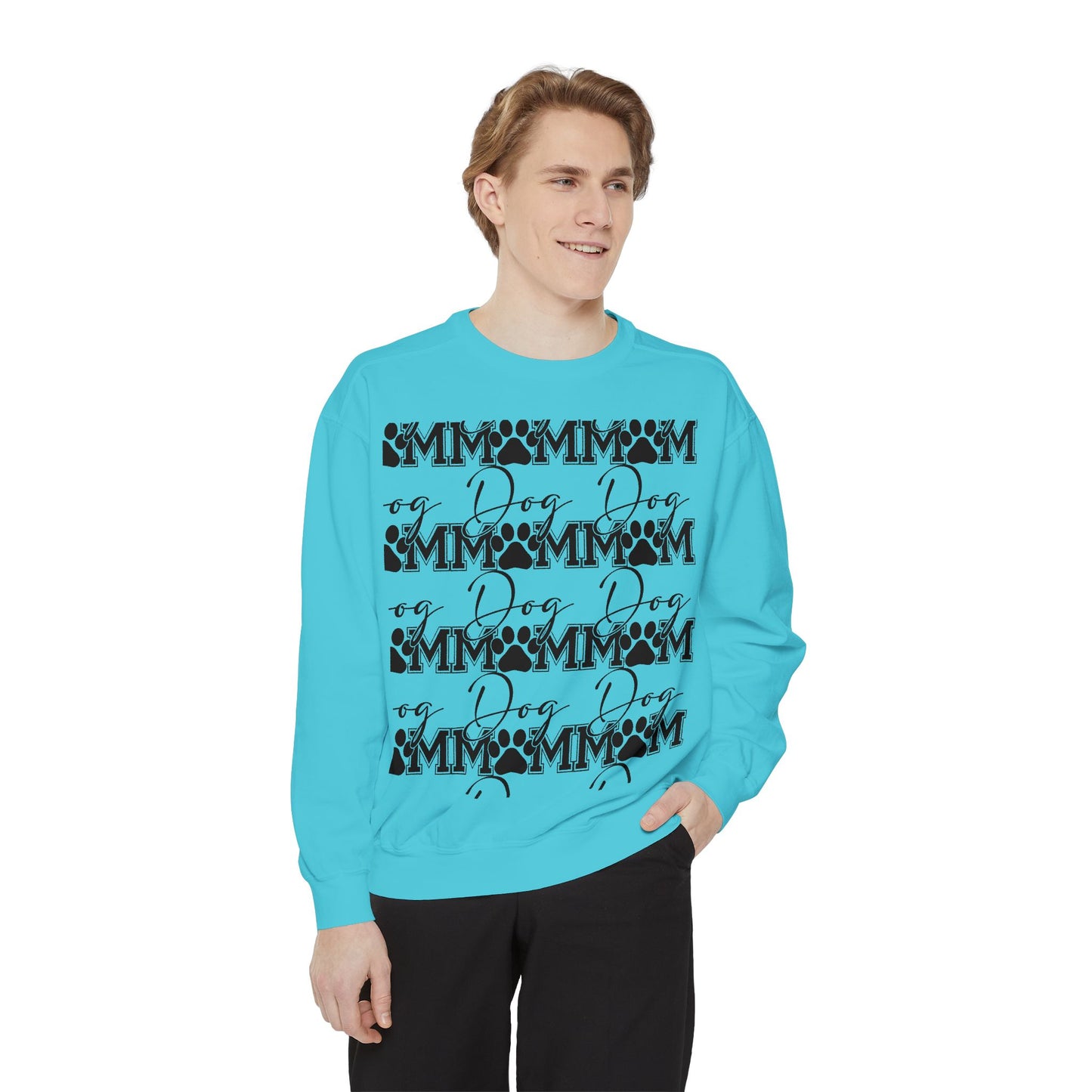 Dog Mom Sweatshirt — Graphic Paw Print Mom Crewneck
