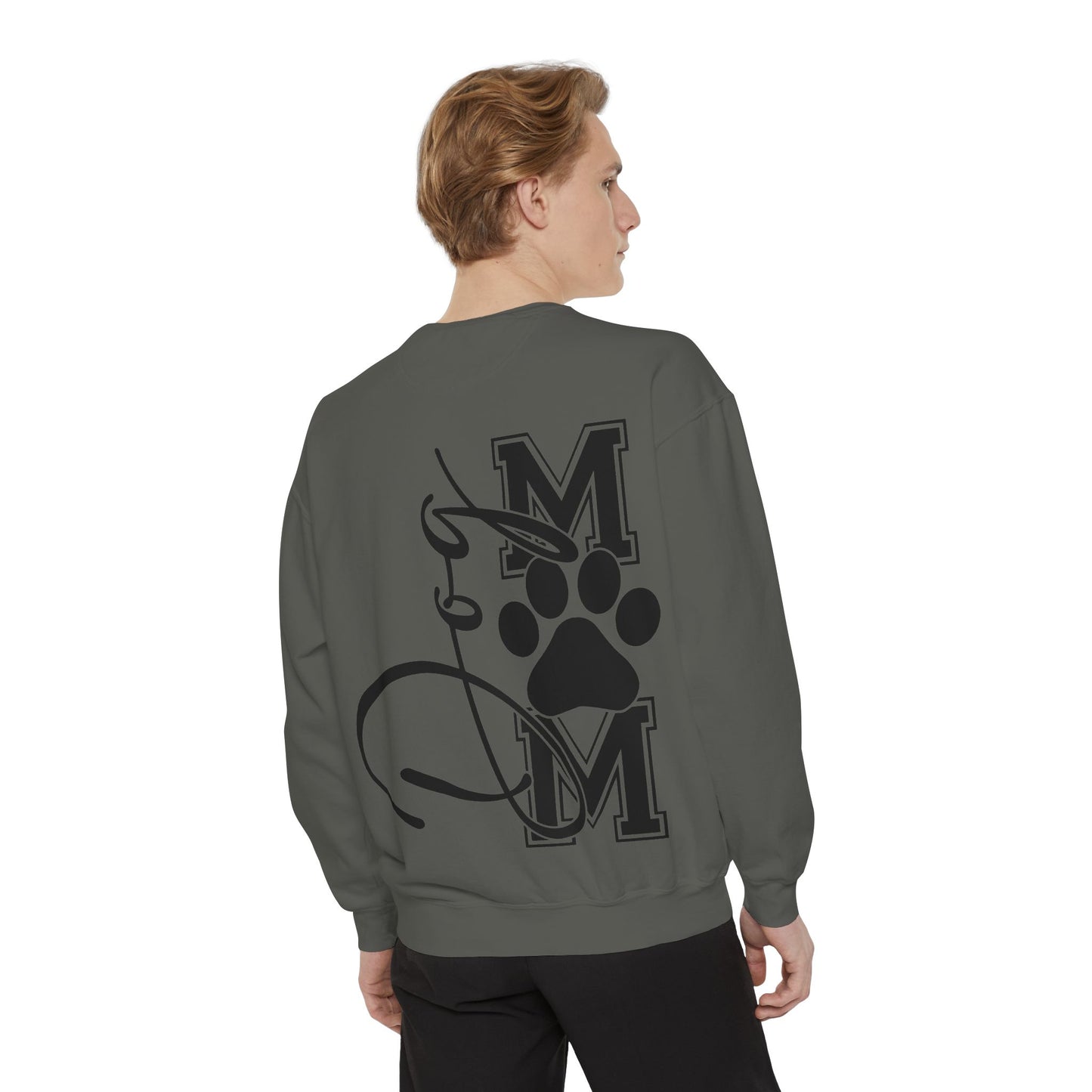 Dog Mom Sweatshirt — Graphic Paw Print Mom Crewneck