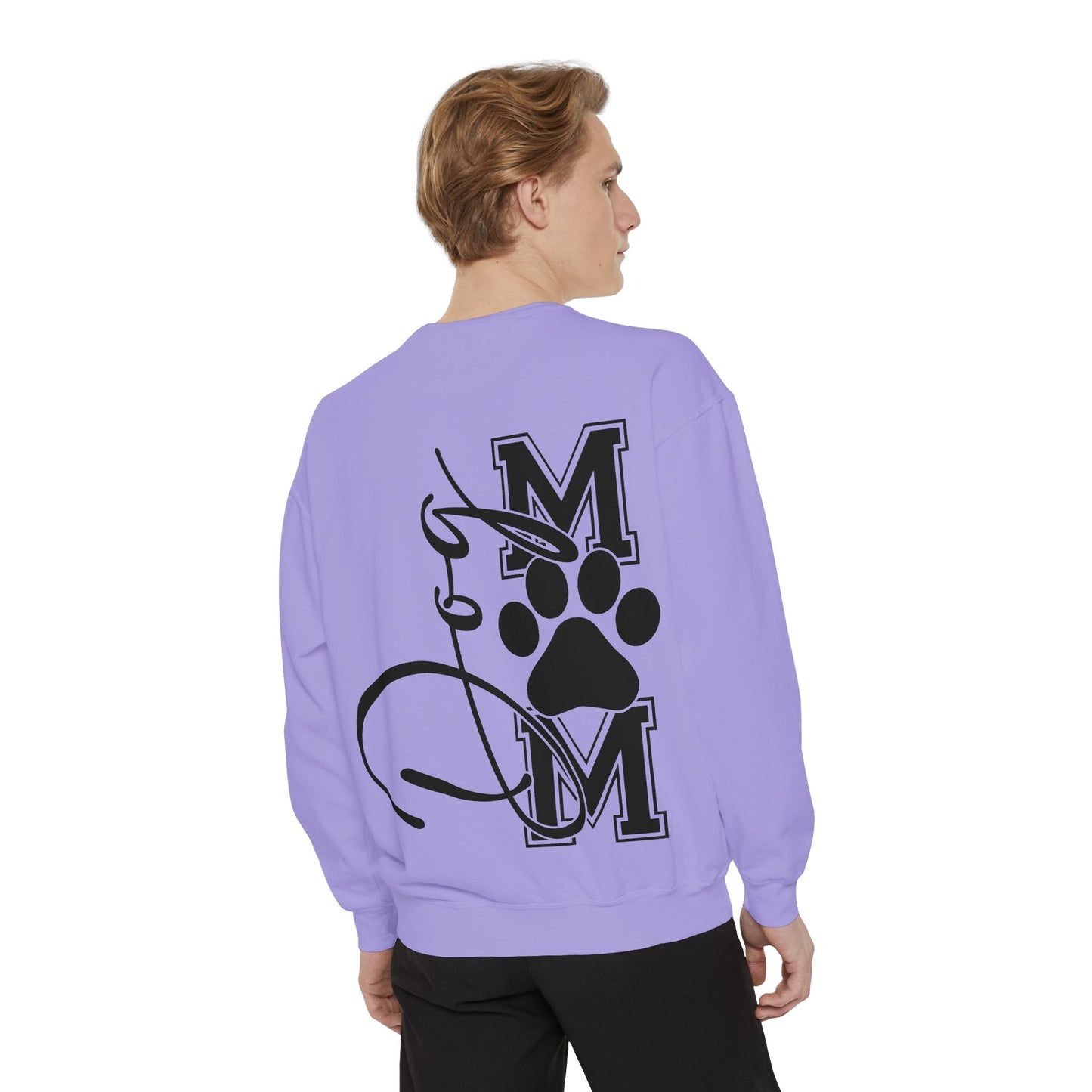 Dog Mom Sweatshirt — Graphic Paw Print Mom Crewneck