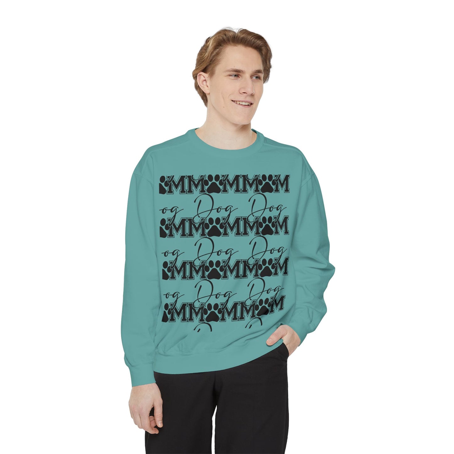 Dog Mom Sweatshirt — Graphic Paw Print Mom Crewneck