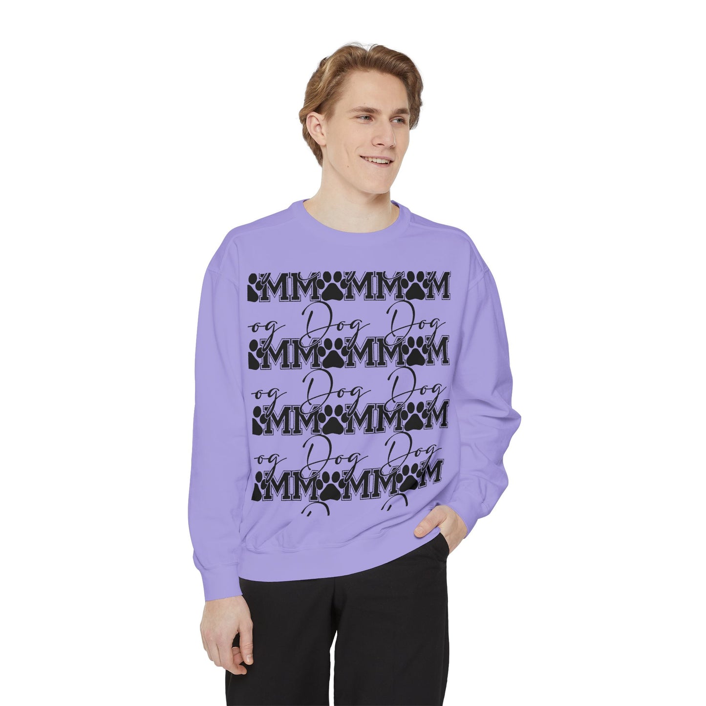 Dog Mom Sweatshirt — Graphic Paw Print Mom Crewneck