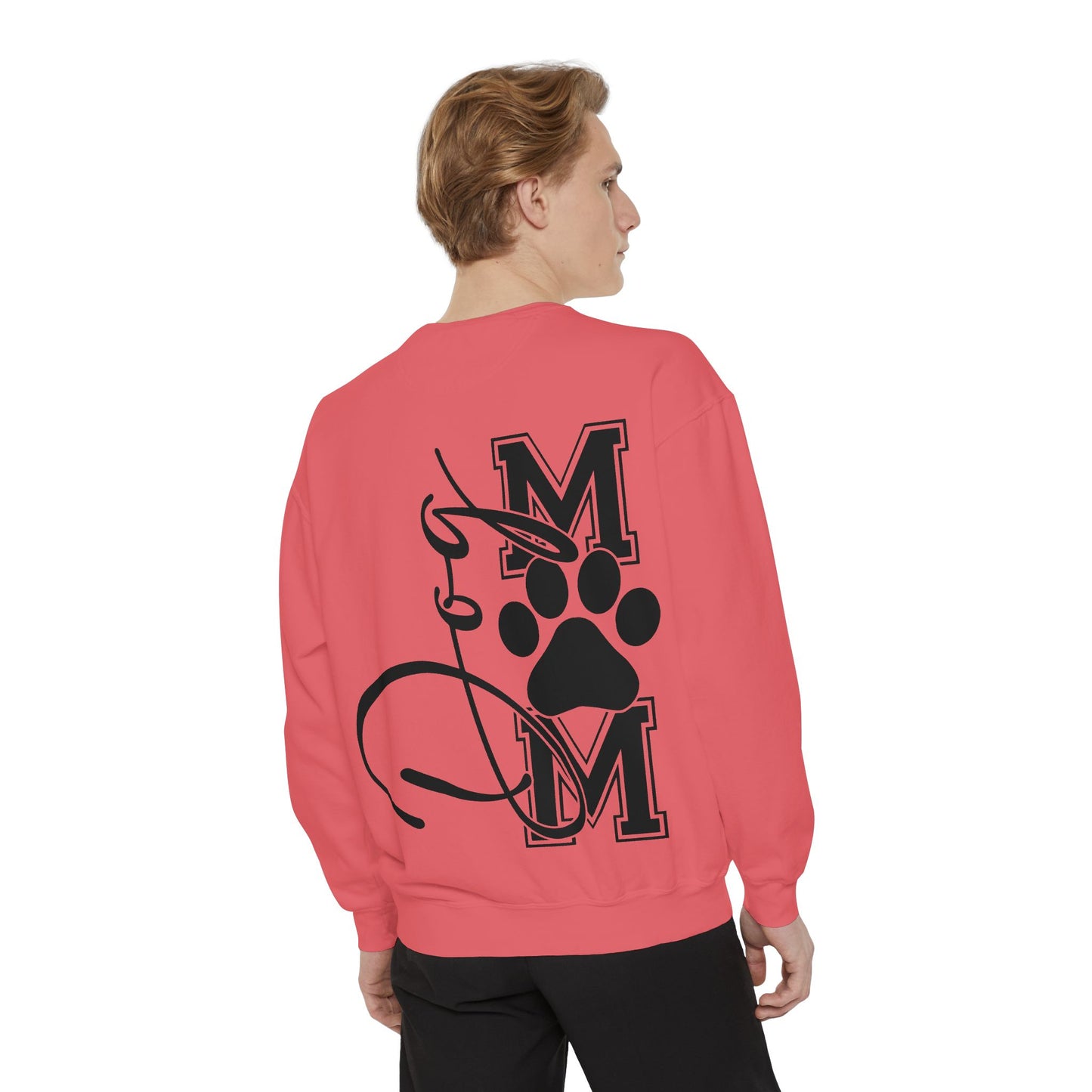 Dog Mom Sweatshirt — Graphic Paw Print Mom Crewneck