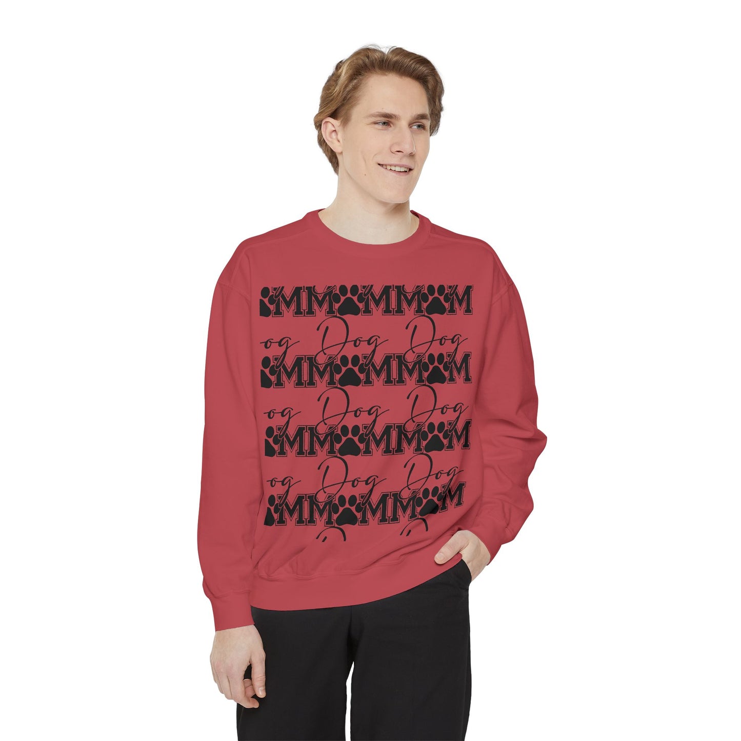 Dog Mom Sweatshirt — Graphic Paw Print Mom Crewneck