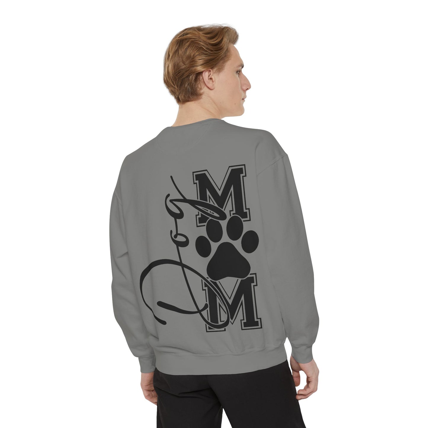 Dog Mom Sweatshirt — Graphic Paw Print Mom Crewneck