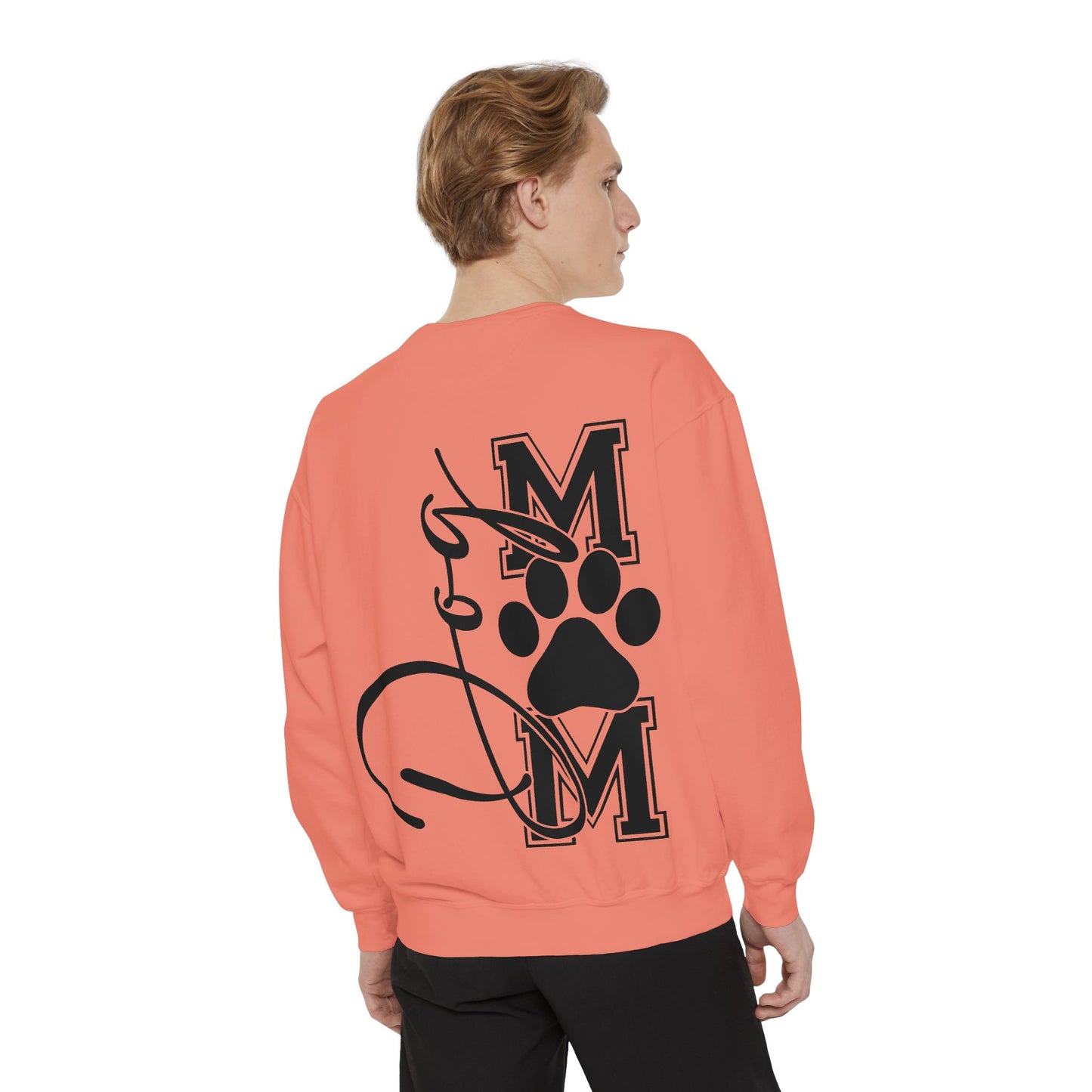Dog Mom Sweatshirt — Graphic Paw Print Mom Crewneck