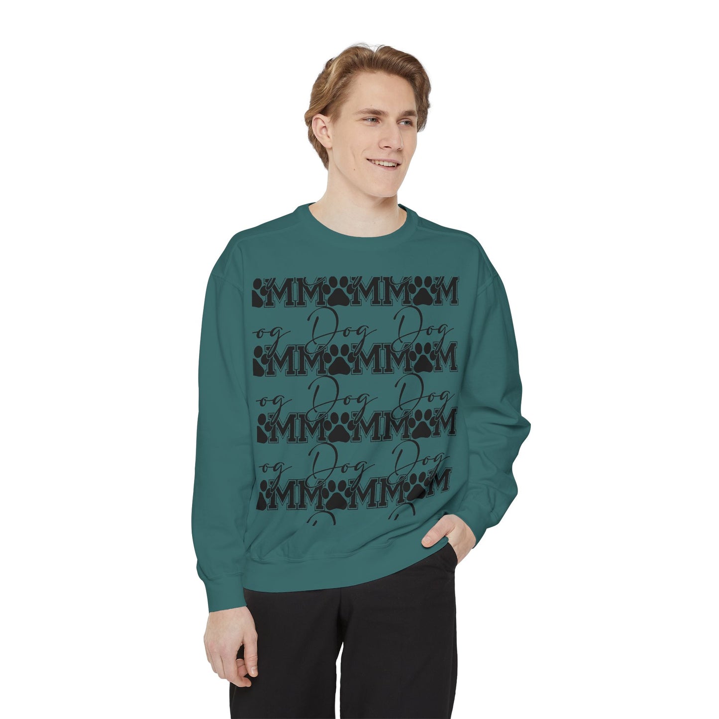 Dog Mom Sweatshirt — Graphic Paw Print Mom Crewneck