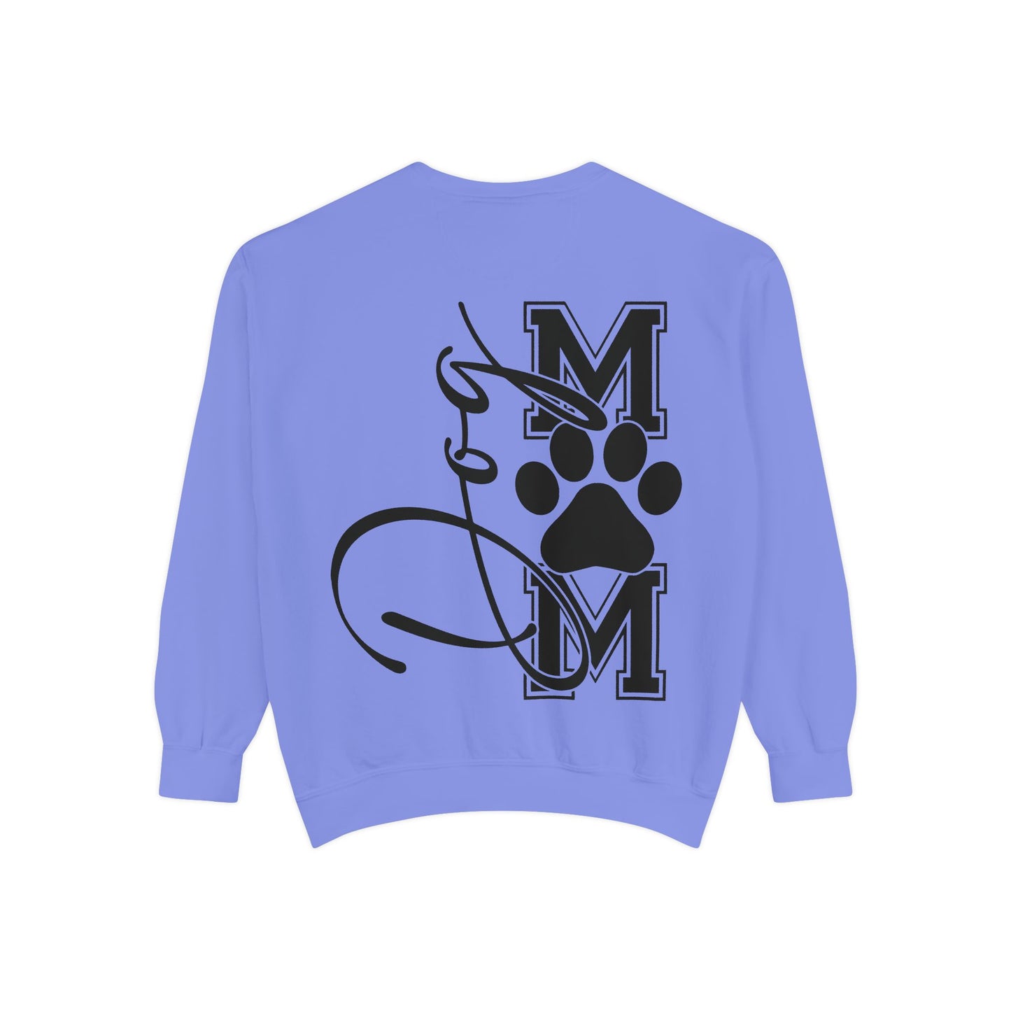 Dog Mom Sweatshirt — Graphic Paw Print Mom Crewneck