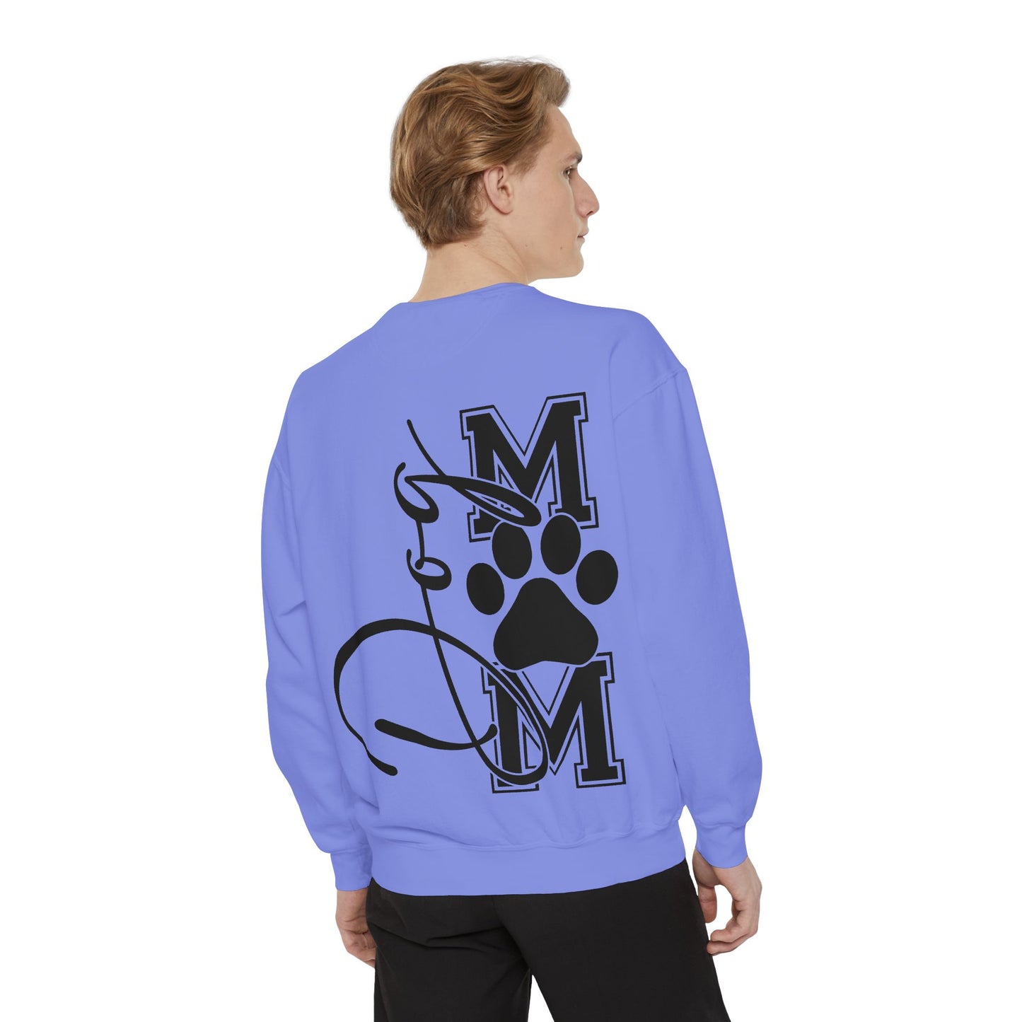 Dog Mom Sweatshirt — Graphic Paw Print Mom Crewneck