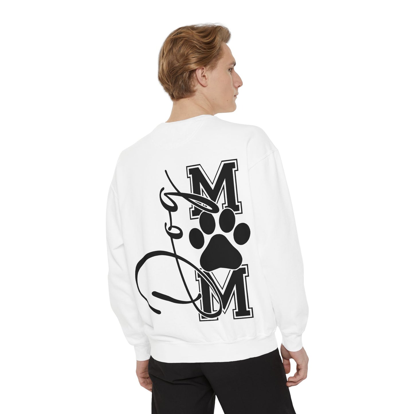 Dog Mom Sweatshirt — Graphic Paw Print Mom Crewneck