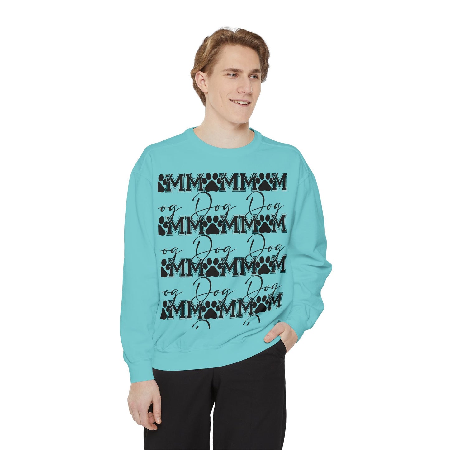 Dog Mom Sweatshirt — Graphic Paw Print Mom Crewneck
