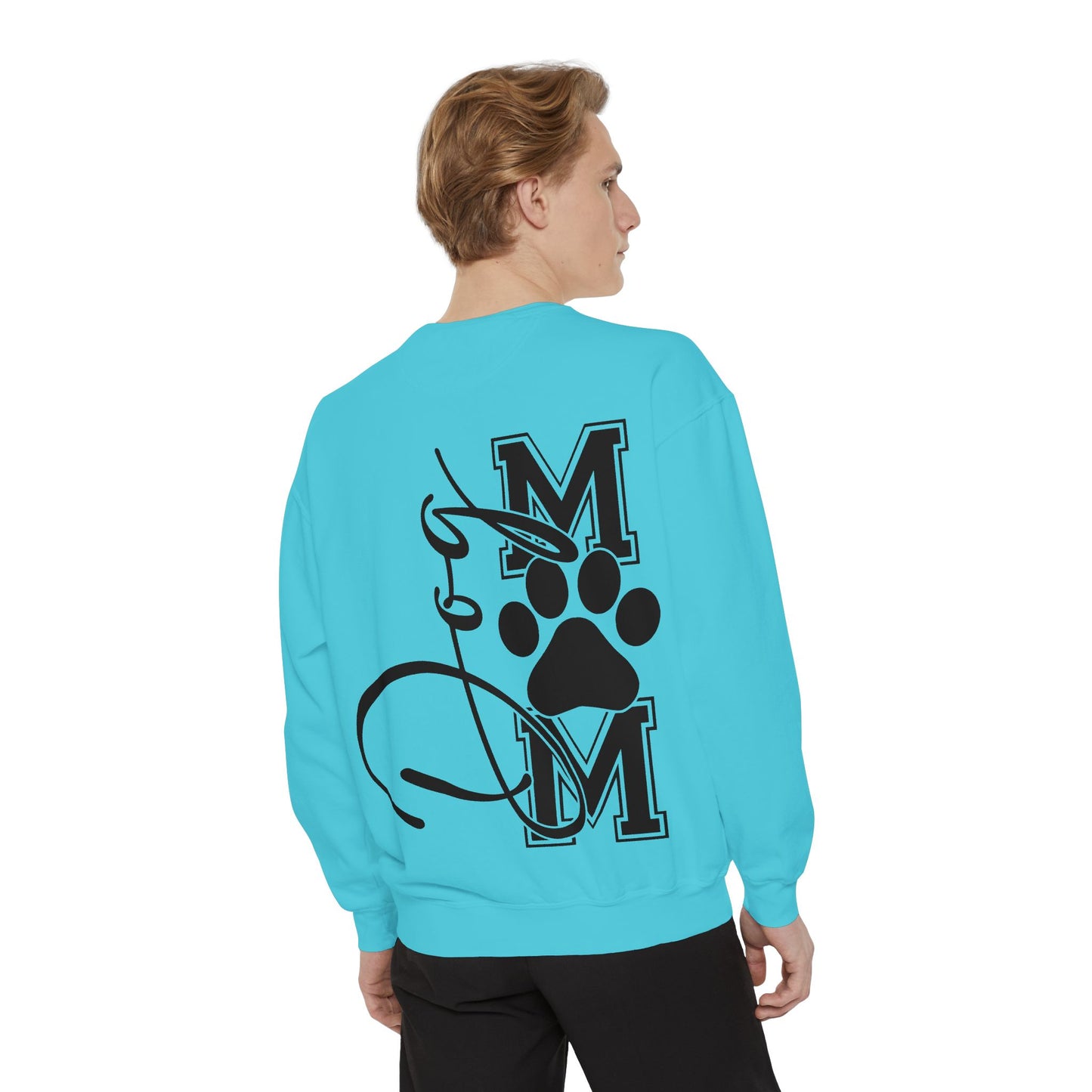Dog Mom Sweatshirt — Graphic Paw Print Mom Crewneck