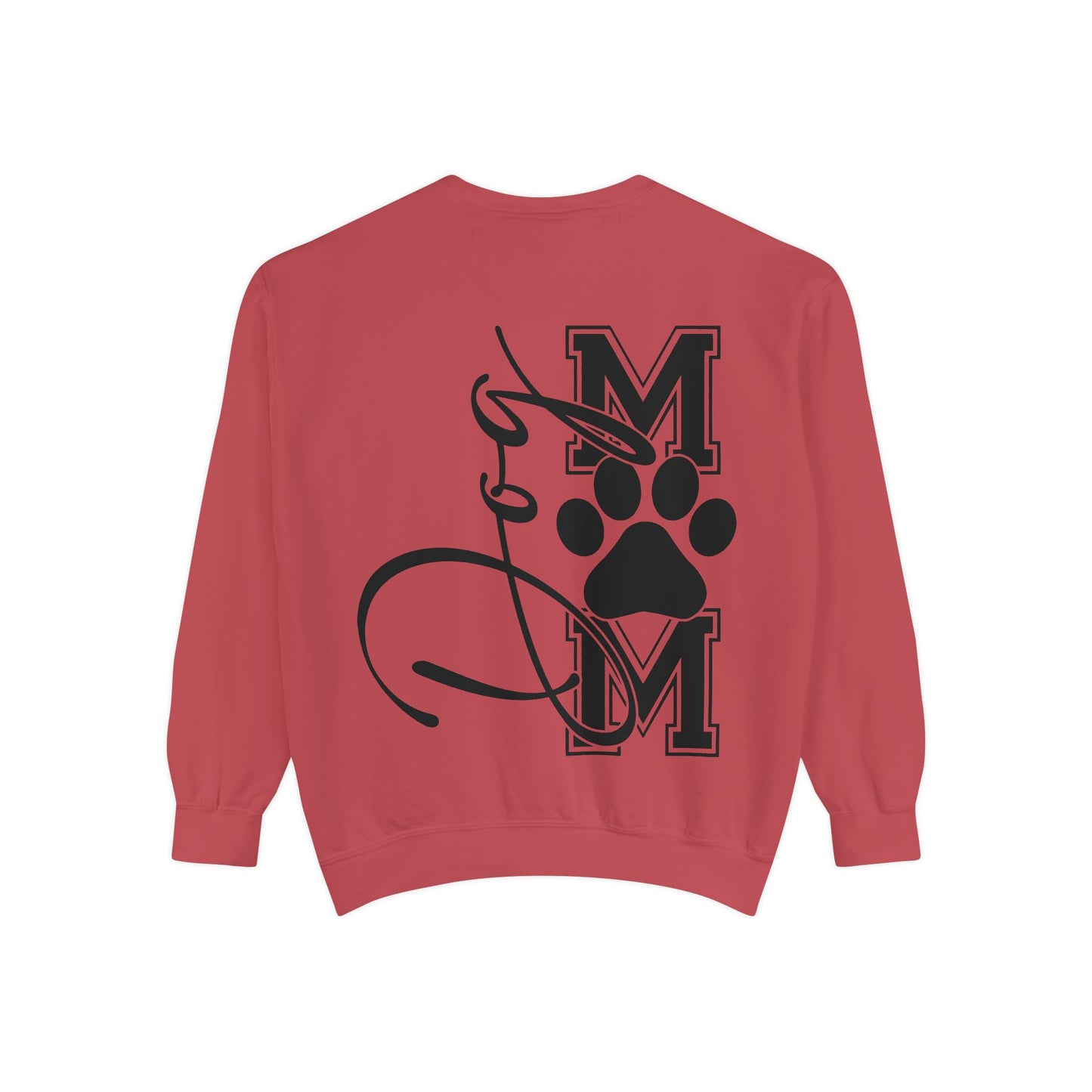 Dog Mom Sweatshirt — Graphic Paw Print Mom Crewneck