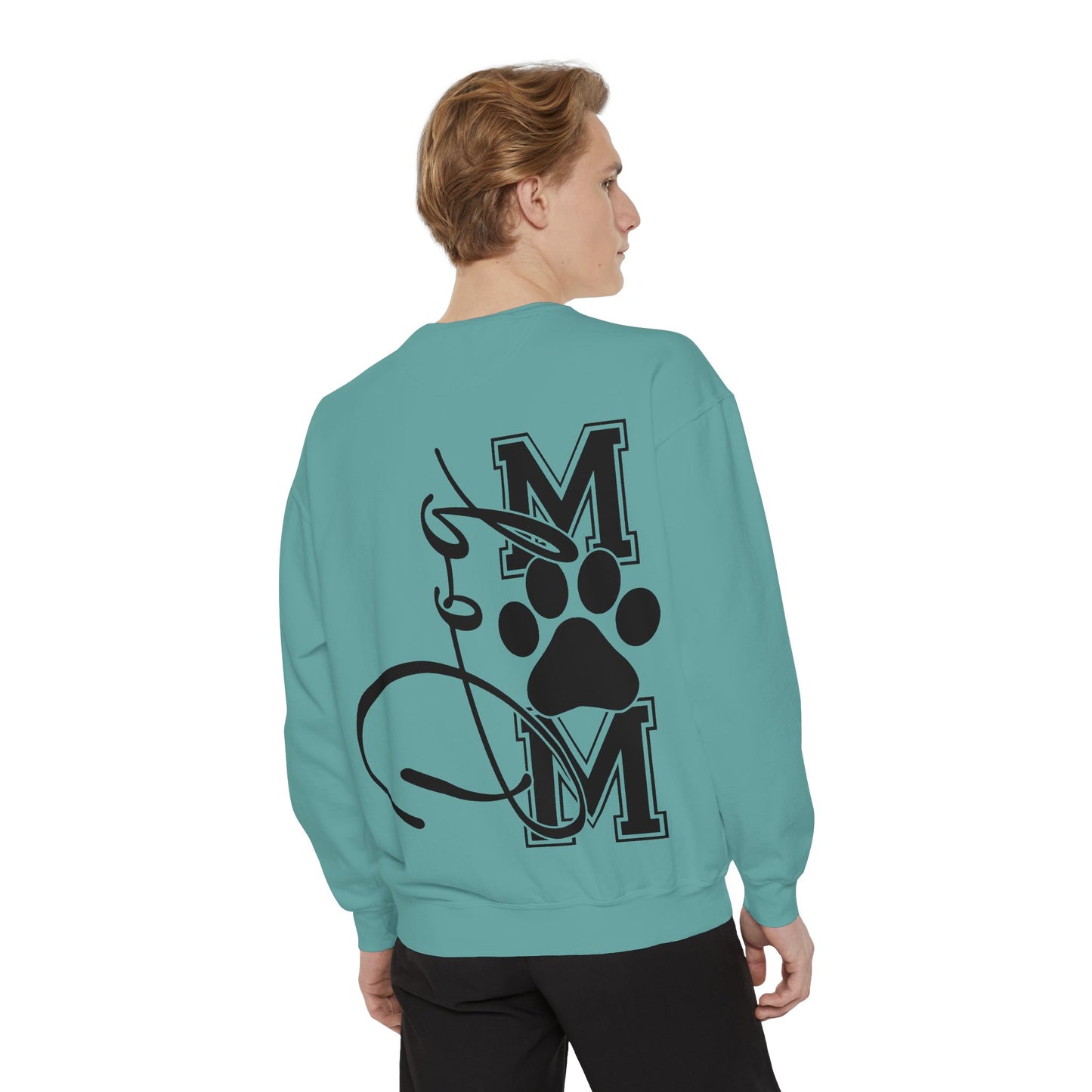 Dog Mom Sweatshirt — Graphic Paw Print Mom Crewneck