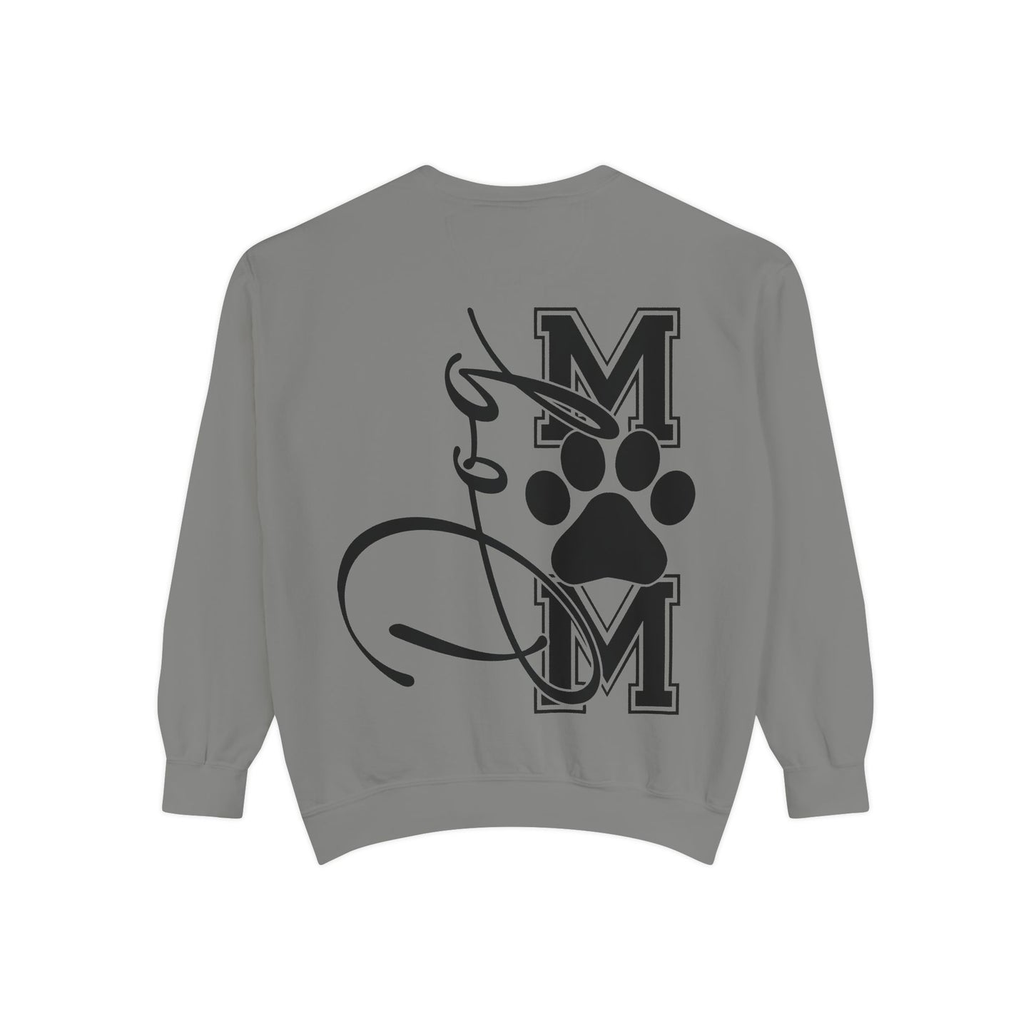 Dog Mom Sweatshirt — Graphic Paw Print Mom Crewneck