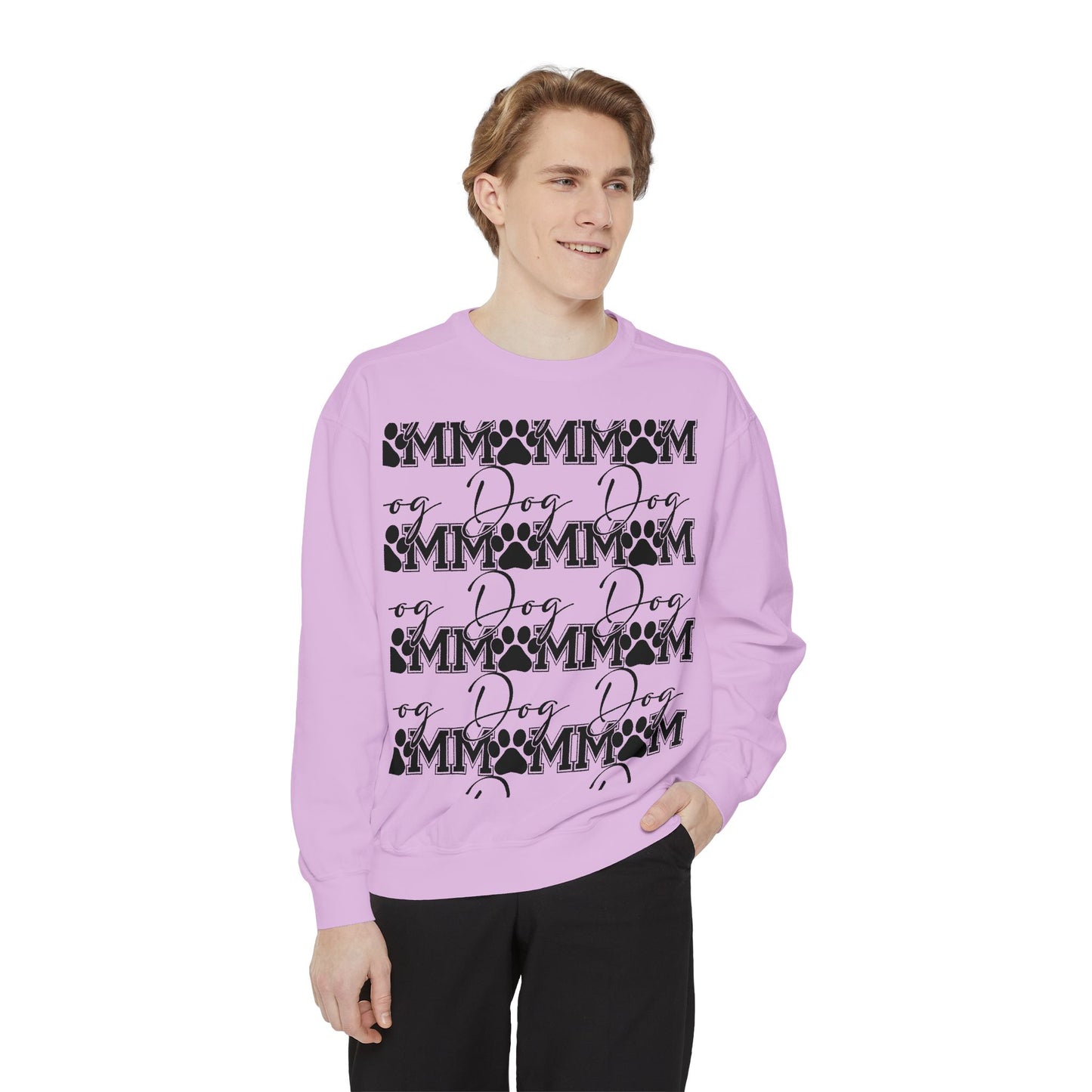 Dog Mom Sweatshirt — Graphic Paw Print Mom Crewneck
