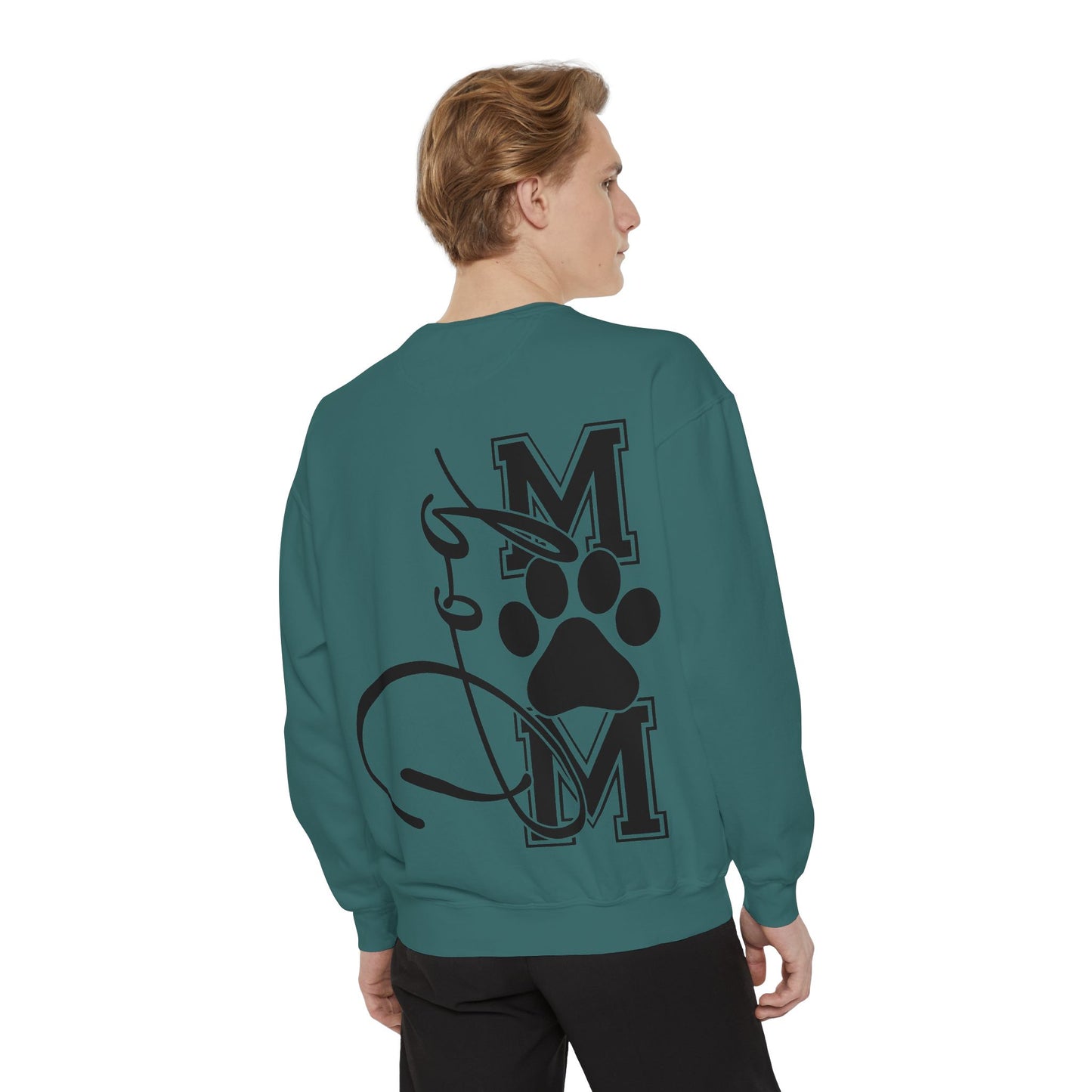 Dog Mom Sweatshirt — Graphic Paw Print Mom Crewneck