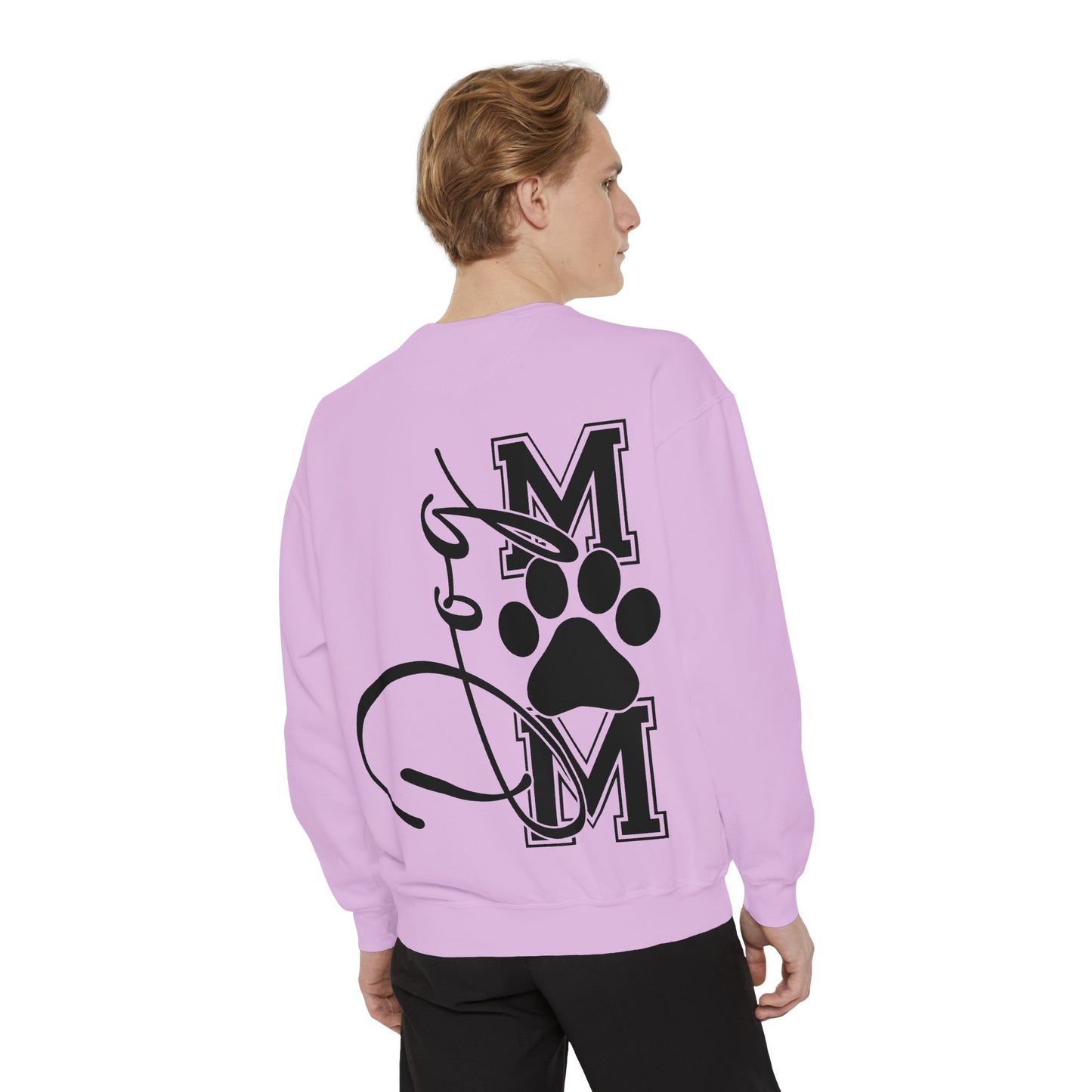 Dog Mom Sweatshirt — Graphic Paw Print Mom Crewneck