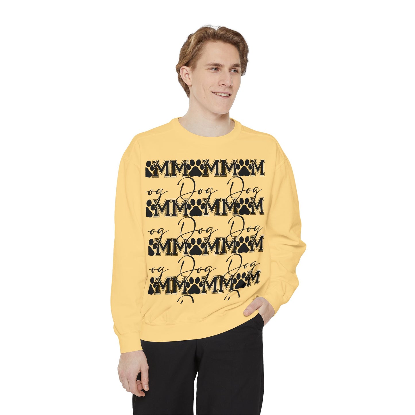Dog Mom Sweatshirt — Graphic Paw Print Mom Crewneck