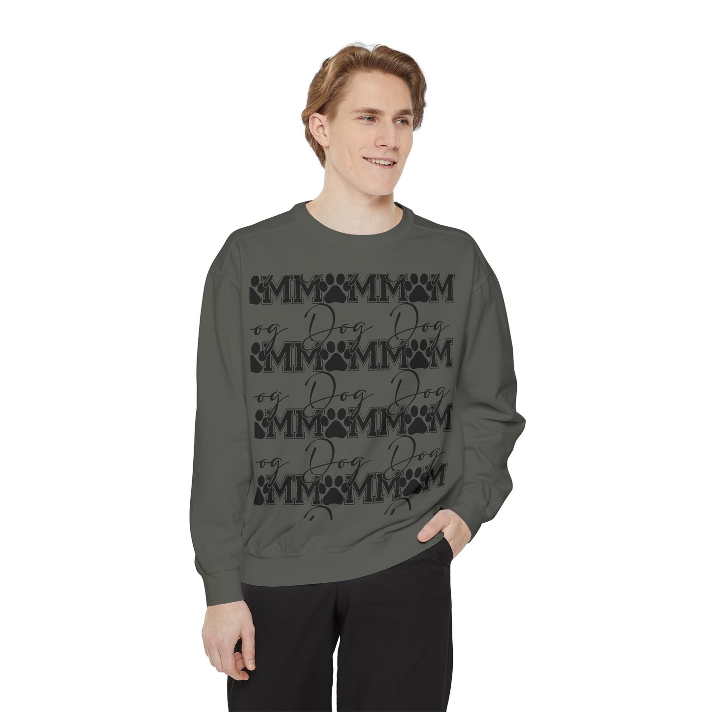 Dog Mom Sweatshirt — Graphic Paw Print Mom Crewneck
