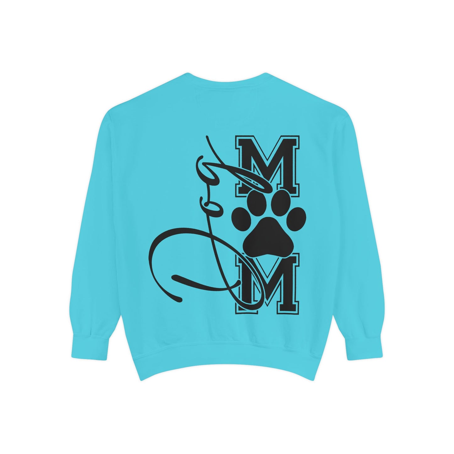 Dog Mom Sweatshirt — Graphic Paw Print Mom Crewneck