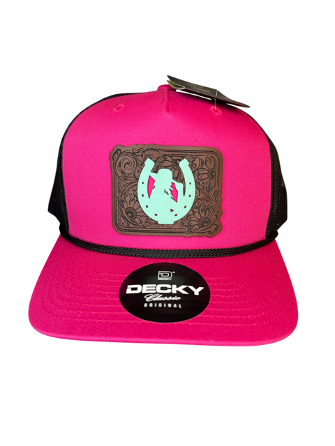 Cowgirl Inlaid Tooled Leather Look Patch Hat